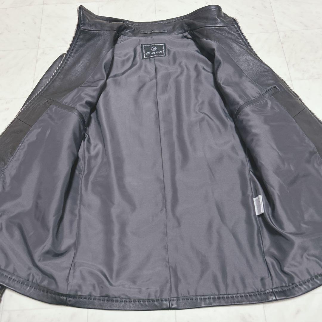 未使用級✨ MEN'S BIGI ラムレザー シングルライダース サイズS 黒