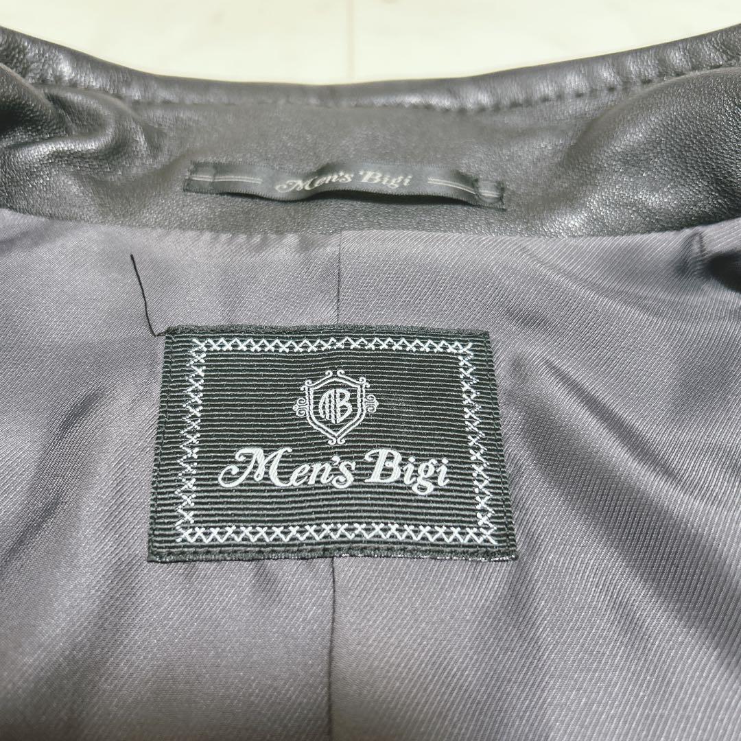 未使用級✨ MEN'S BIGI ラムレザー シングルライダース サイズS 黒