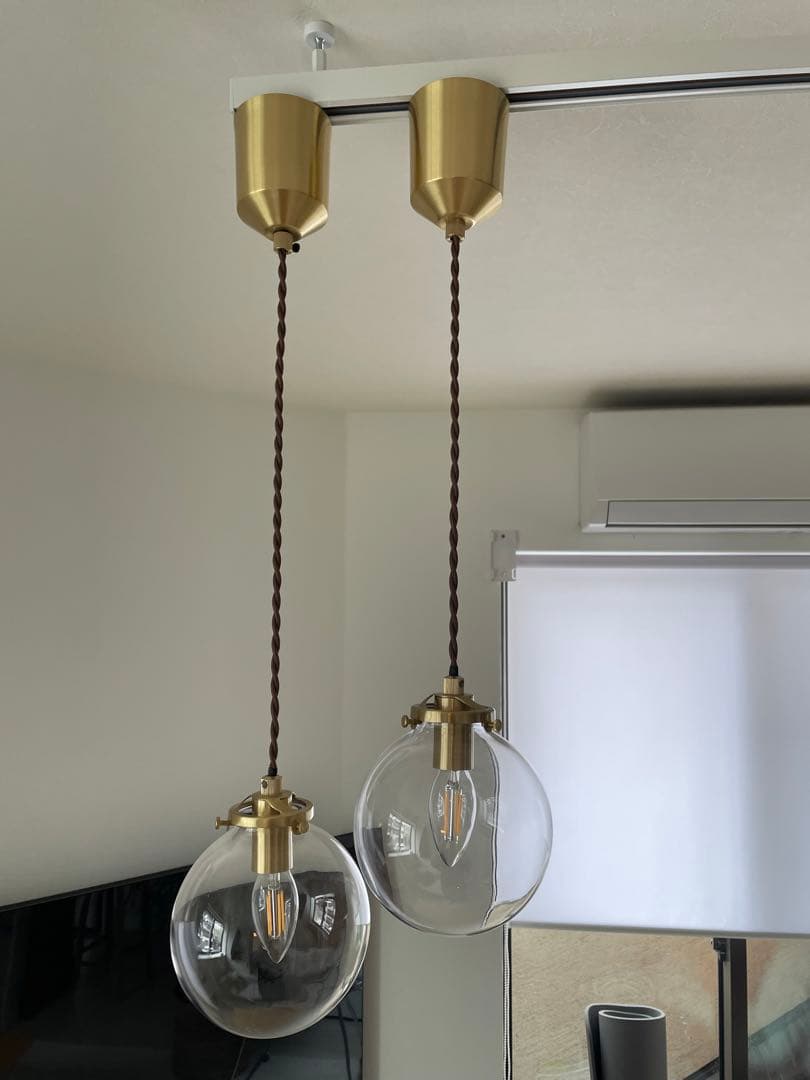 ペンダントライト(ゴールド) 2灯※LED付き