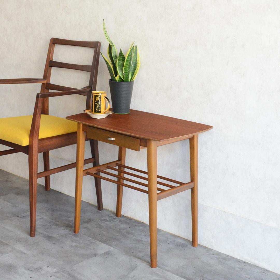 デンマーク 北欧ヴィンテージ 抽斗付 サイドテーブル 北欧家具 ナイトテーブル