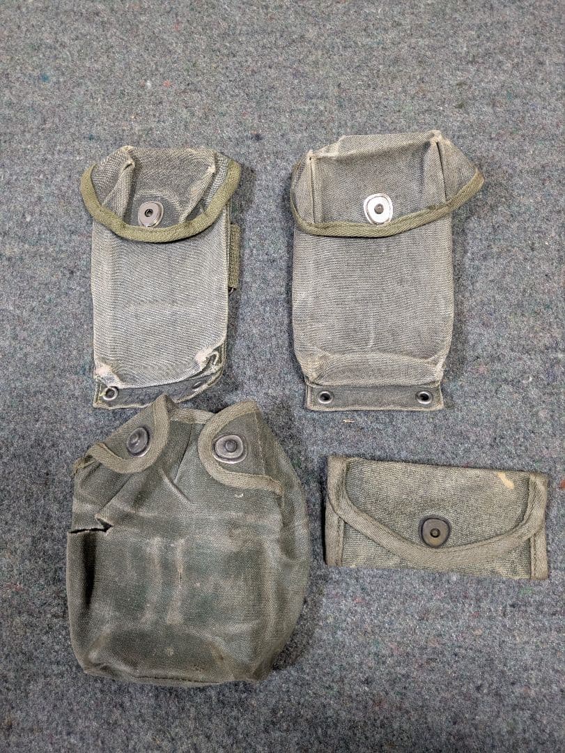 昭和自衛隊　OD 60年代　野戦装備　マガジンポーチ　救急品入れ　水筒カバー