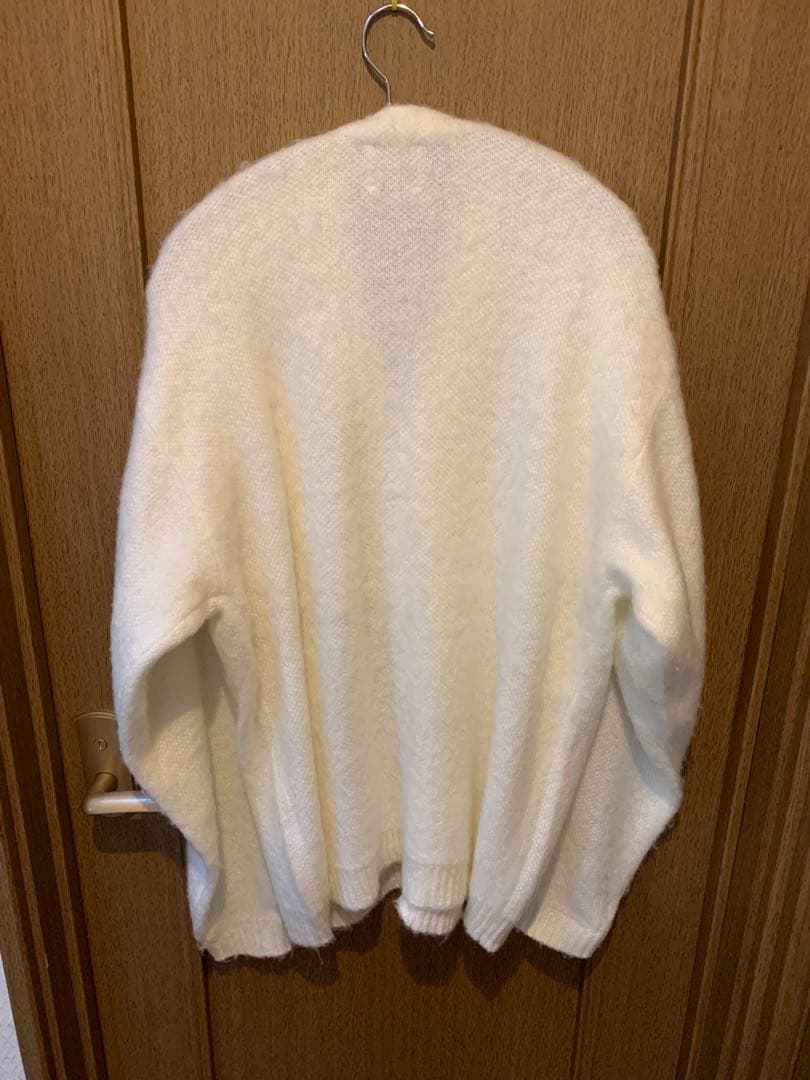 TOWN CRAFT タウンクラフト　ホワイト ジャギーカーディガン Mサイズ