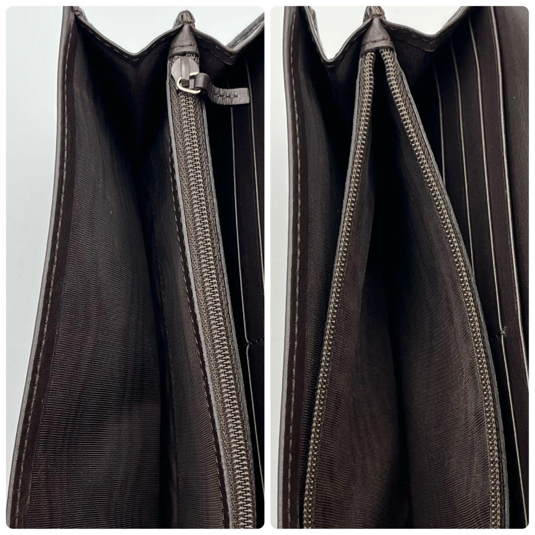 ✨極美品✨　GUCCI 長財布　マイクロシマ　GG レザー　ブラウン　二つ折り