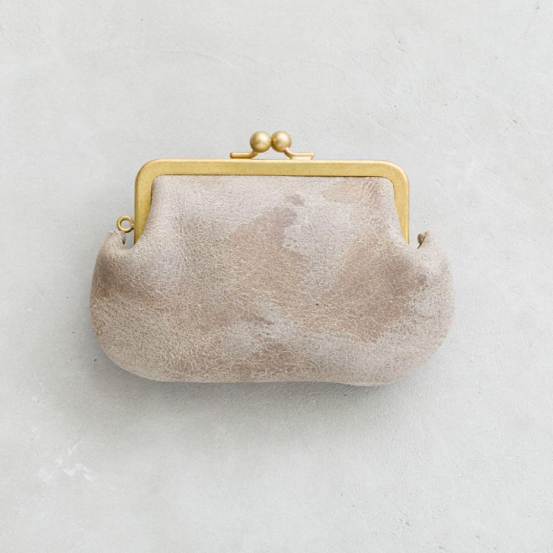 N25 レザーがま口ウォレット（クーズーストーン・中）