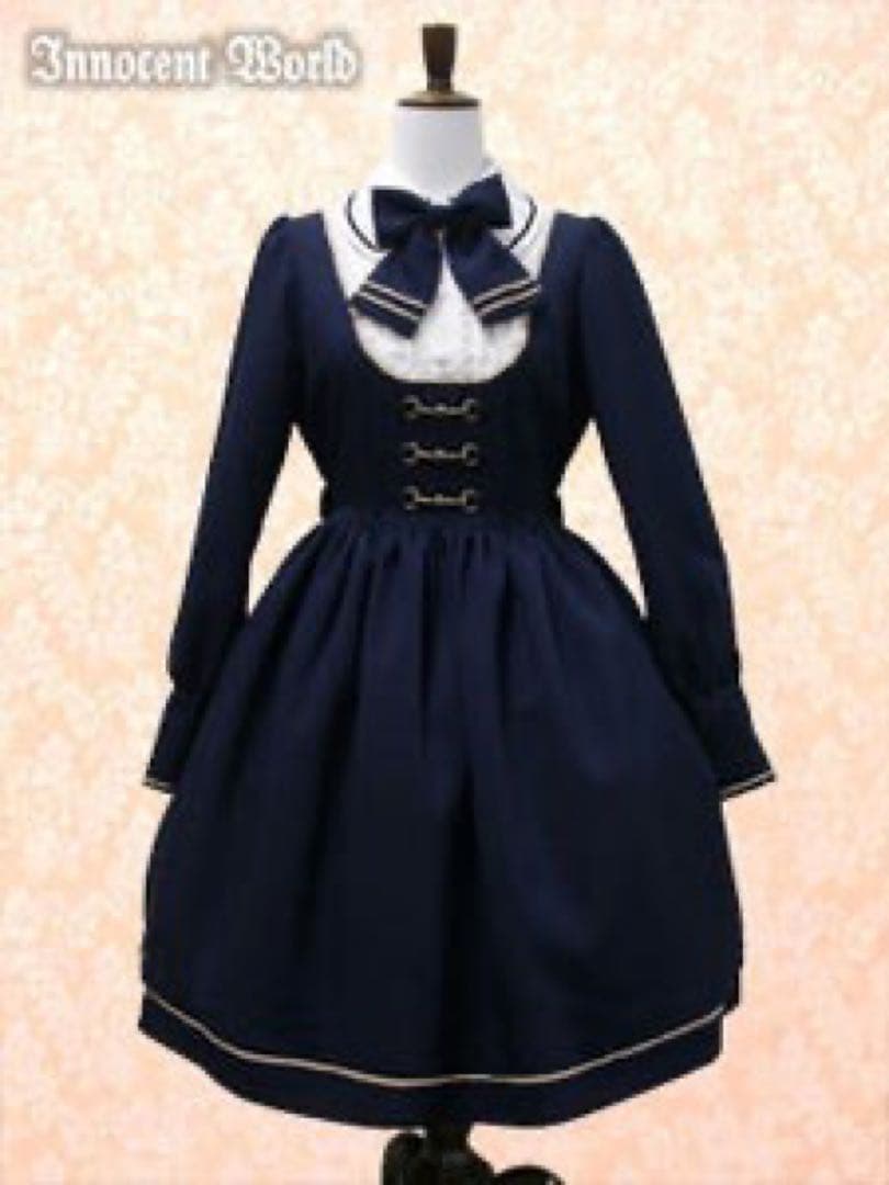 レオポルダワンピース　ネイビー　InnocentWorld イノセントワールド