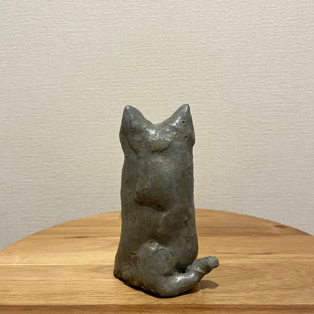 岡山富男　作家の手作り陶器　猫の置物　セット