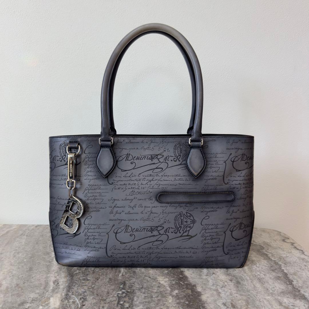 最新型 定価49万 ベルルッティ トゥジュールミニ スクリットレザートートバッグ