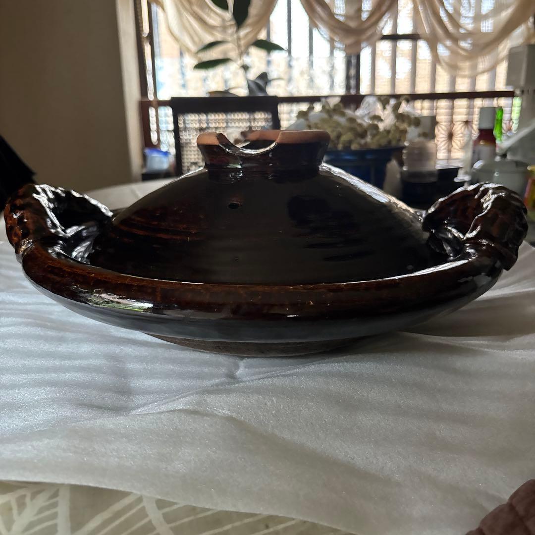 伊賀焼　土楽　蓋付き土鍋