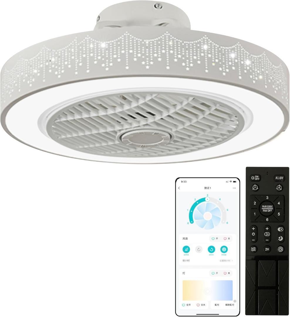 XIYUN LEDシーリングファン 天井ファン シーリングライト リモコン付き