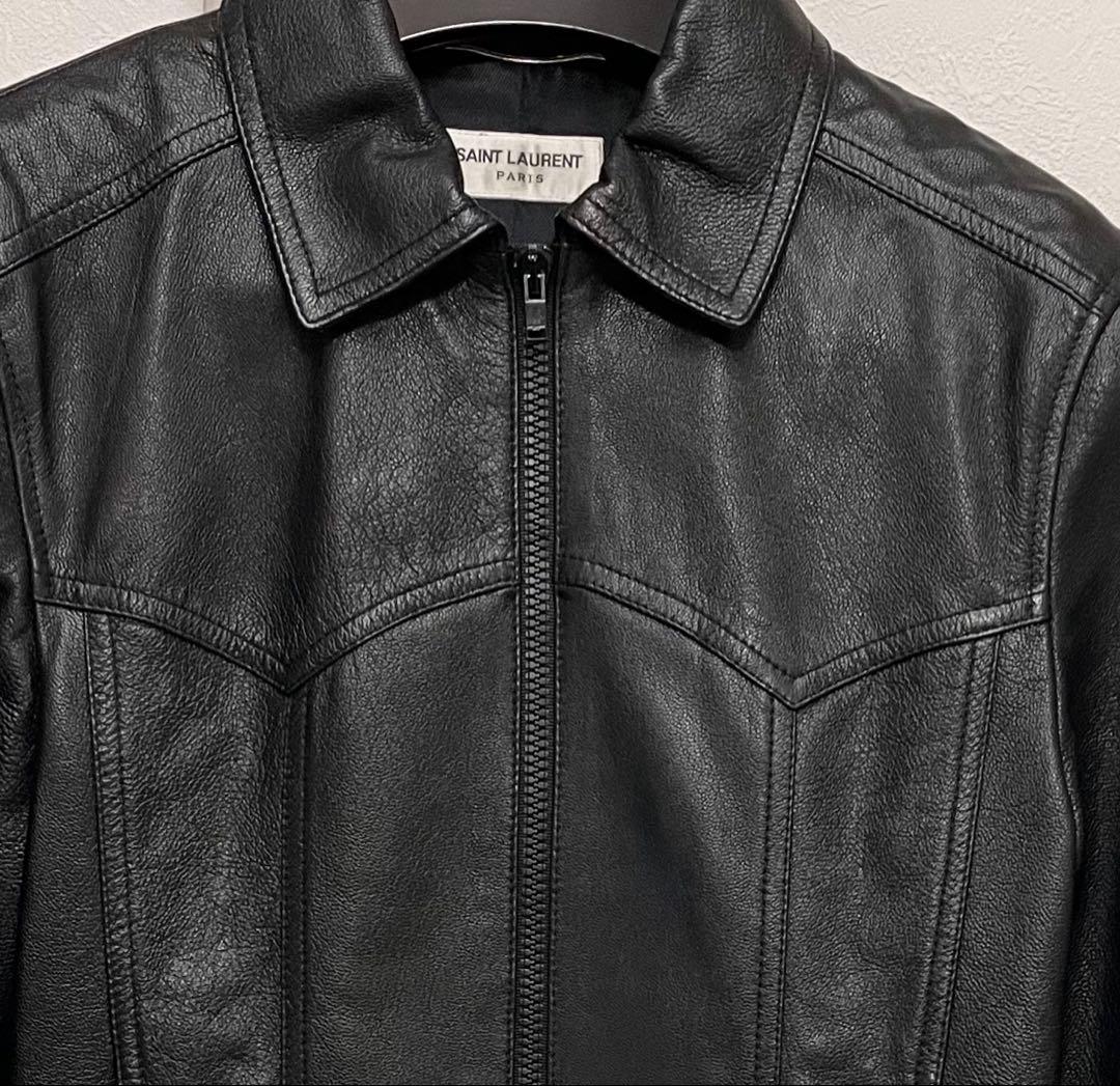 新品同様 15SS サンローランパリ ウェスタンレザージャケット 44