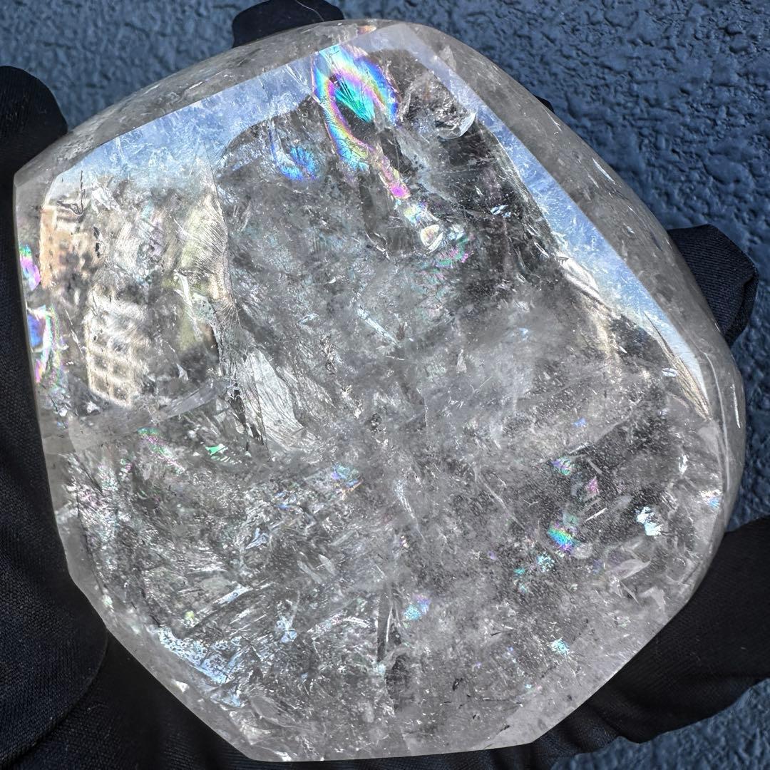 絶品❗虹入り☆アイリスクォーツ アゼツライト水晶フリーフォーム天然石 A1139