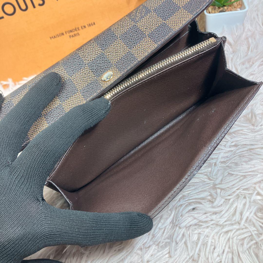 ルイヴィトン　ポルトフォイユサラ　ダミエ　長財布　N61734 エベヌ メンズ