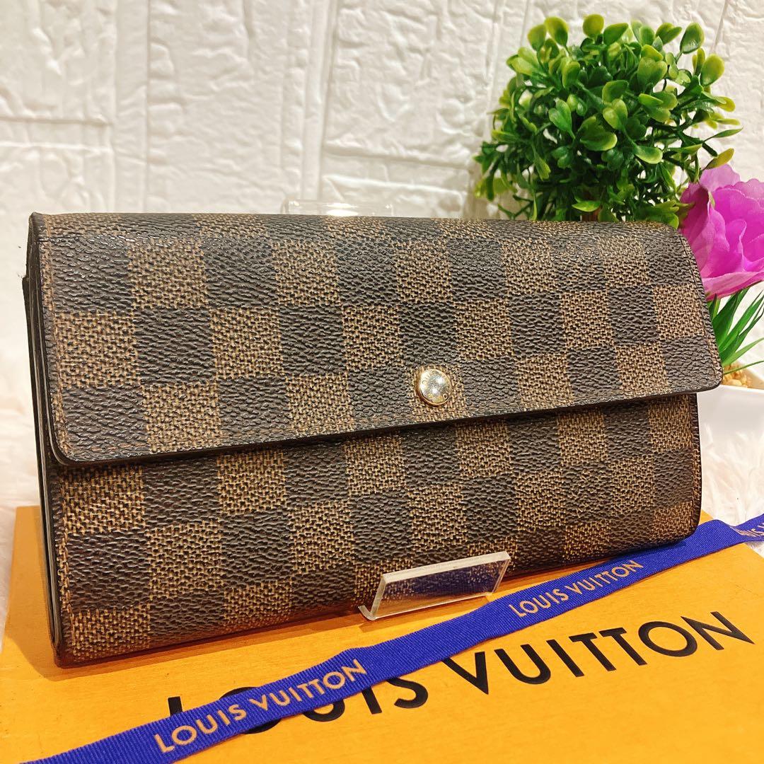 ルイヴィトン　ポルトフォイユサラ　ダミエ　長財布　N61734 エベヌ メンズ