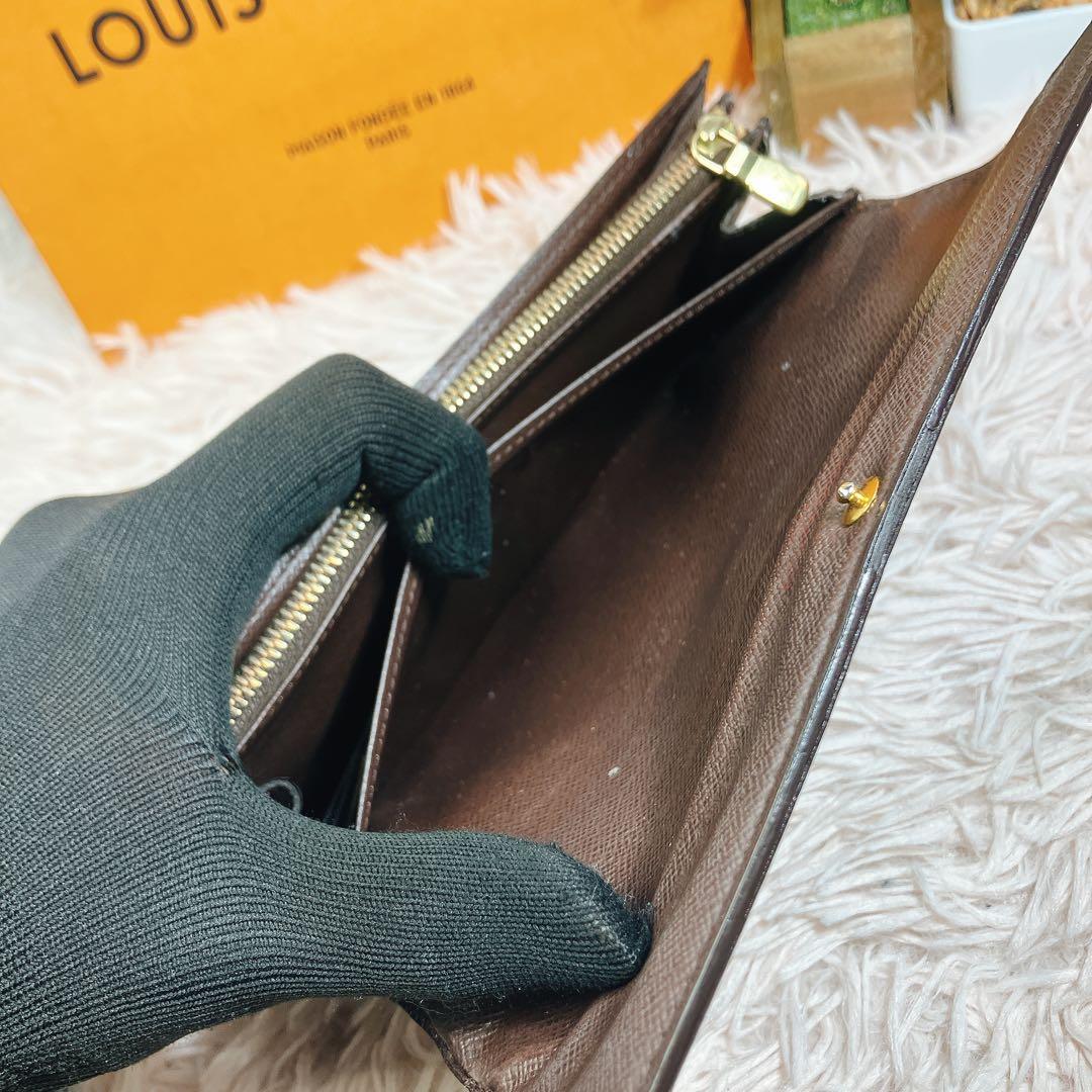 ルイヴィトン　ポルトフォイユサラ　ダミエ　長財布　N61734 エベヌ メンズ