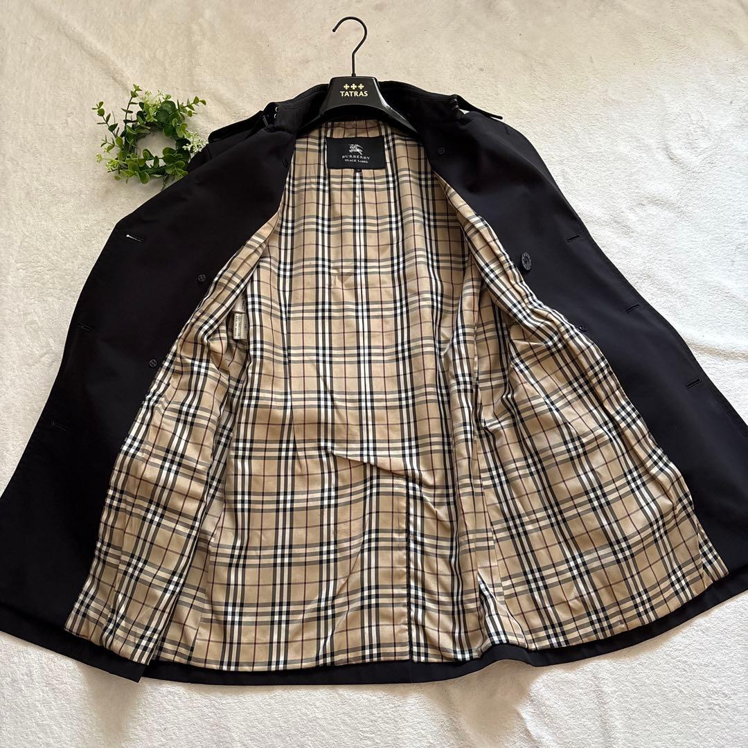 バーバリー ブラックレーベル トレンチコート ノバチェック 黒 M