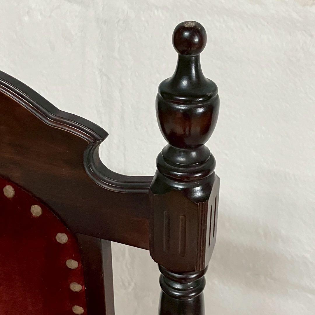 アンティークチェア ベルベット 赤 椅子 ヴィンテージ 木製 家具