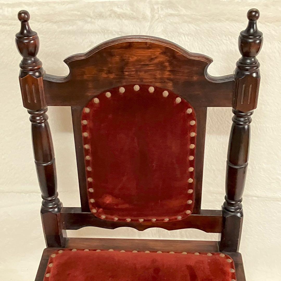 アンティークチェア ベルベット 赤 椅子 ヴィンテージ 木製 家具