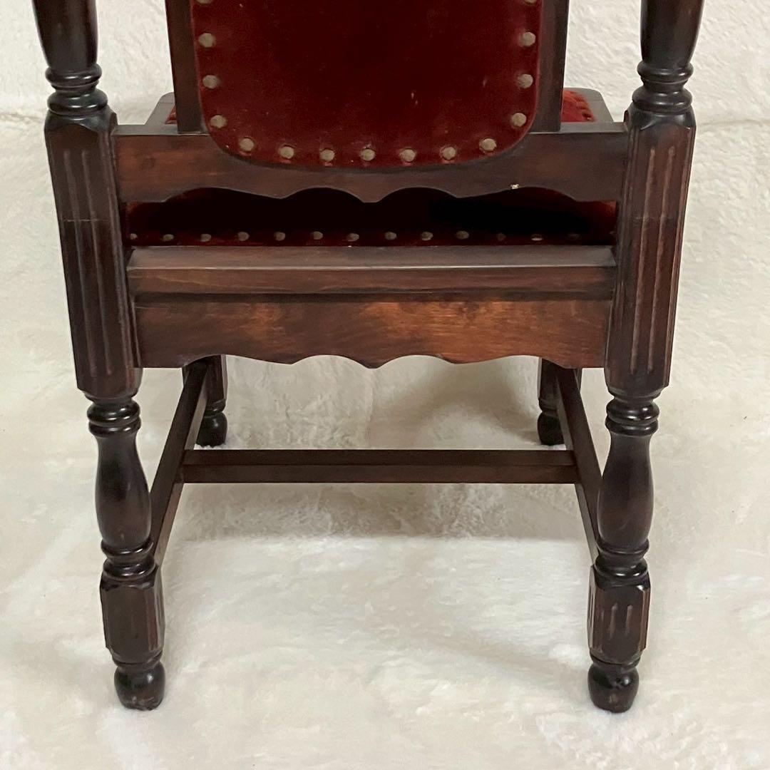 アンティークチェア ベルベット 赤 椅子 ヴィンテージ 木製 家具
