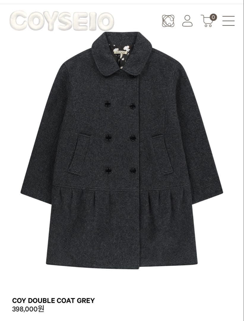 ジャケット・アウター COYSEIO COY DOUBLE COAT GREY02