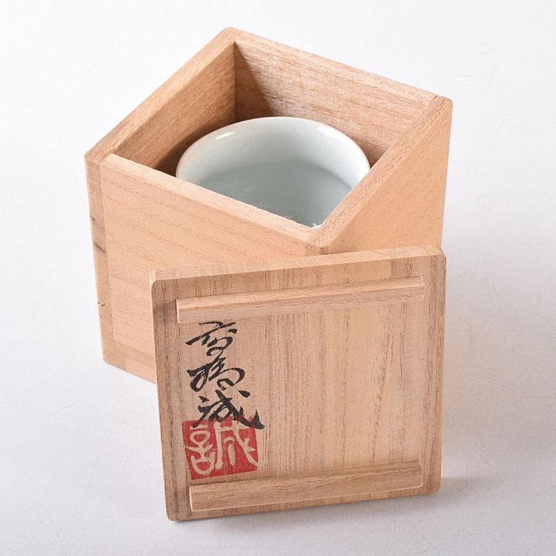 高橋誠作　色絵雀図　ぐい呑　酒盃　共布共箱　V　8226