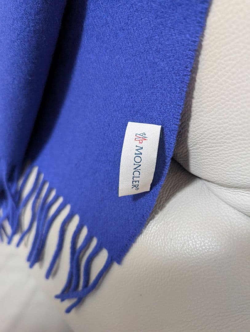 美品　モンクレール　MONCLER 青　ネイビー ウール マフラー