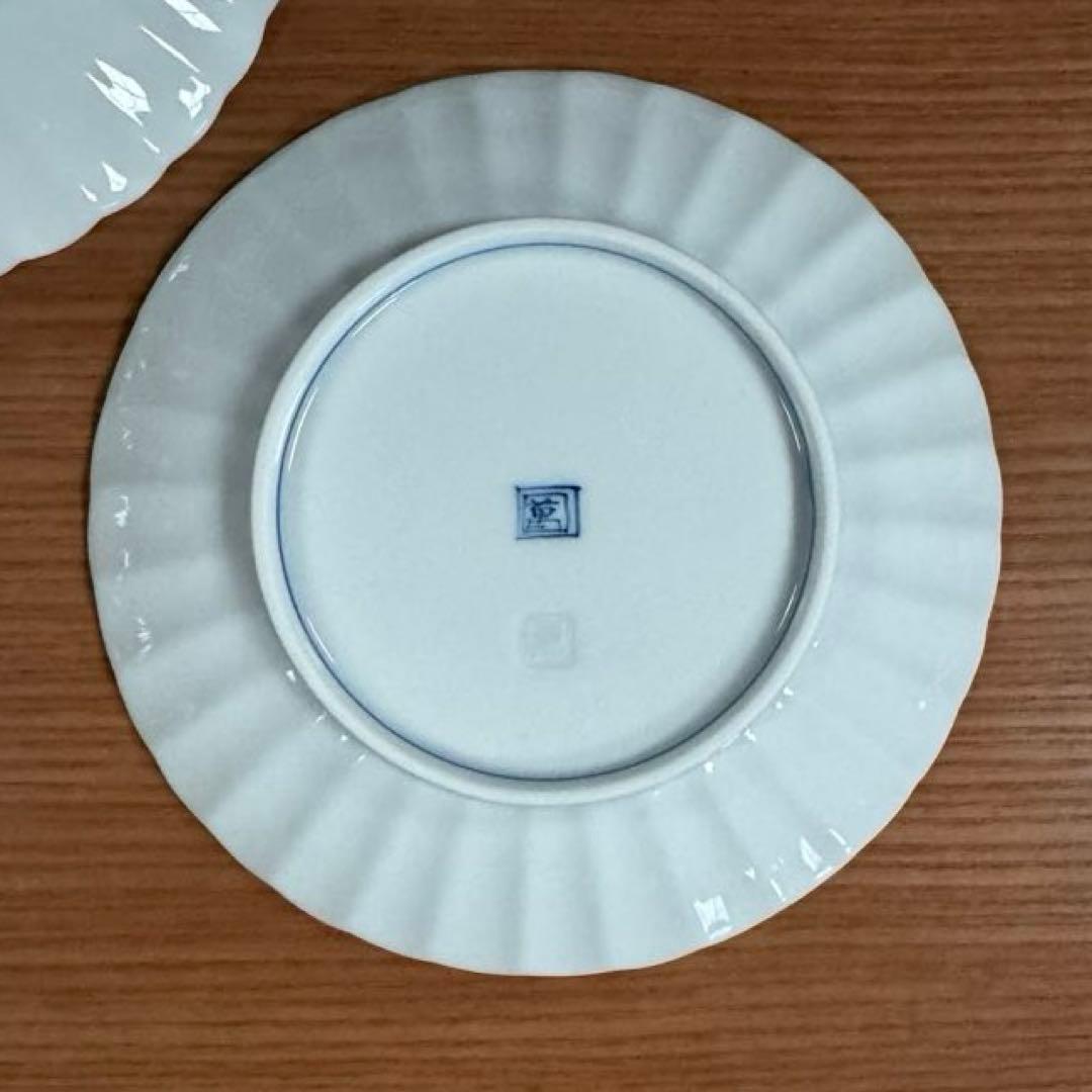 伊万里焼 畑萬陶苑：鍋島 帯柄文 菊割取皿×5枚セット☆