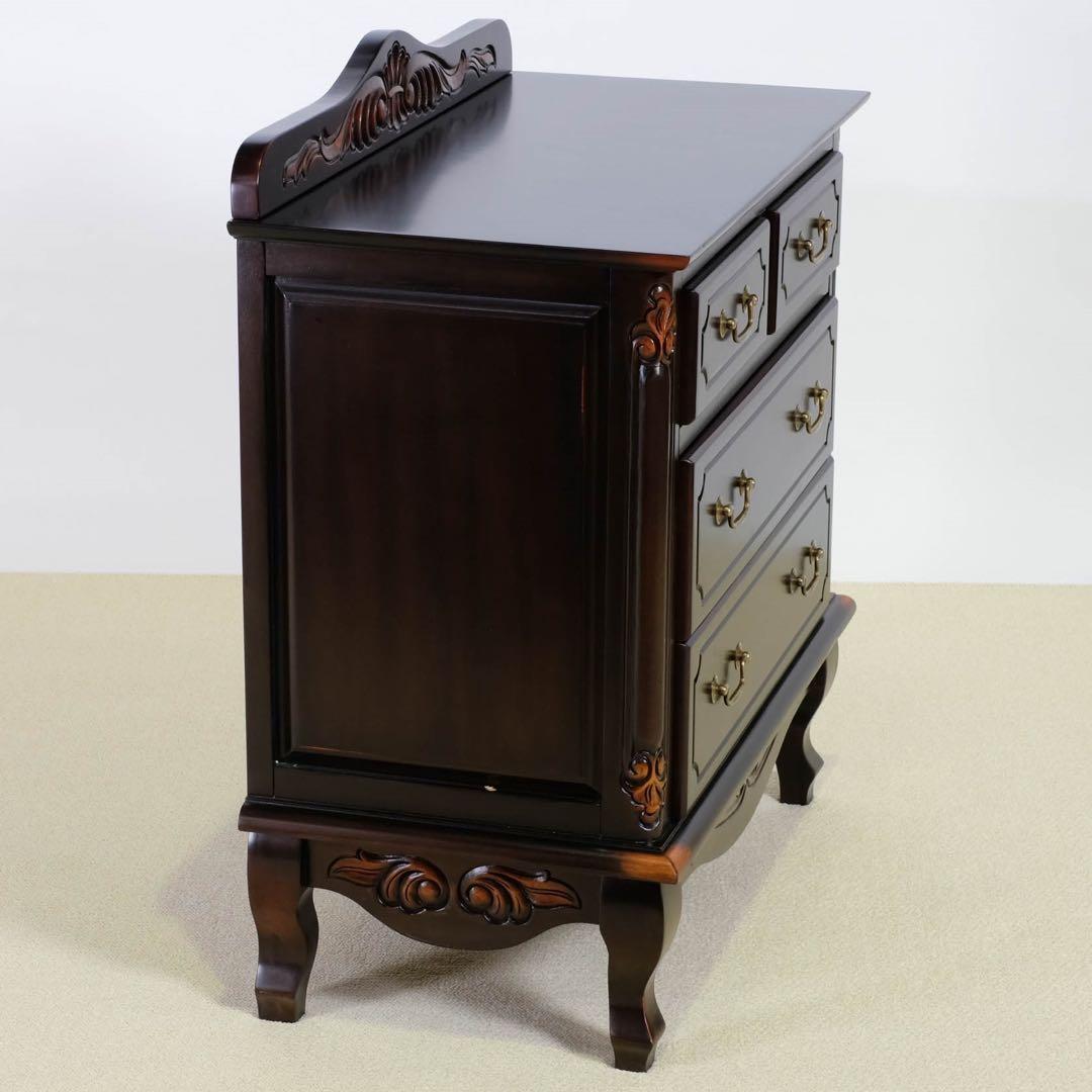 D 新品 アンティーク調 チェスト 75 たんす 衣類収納 リビング収納 サイド