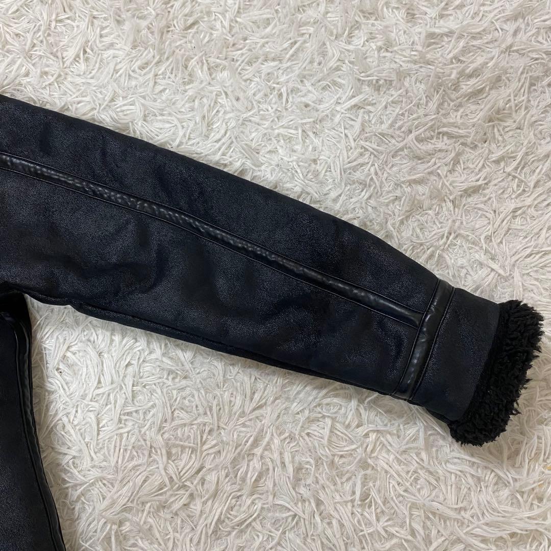 ALPHA ボア フェイクムートン フライトジャケット ブラック M