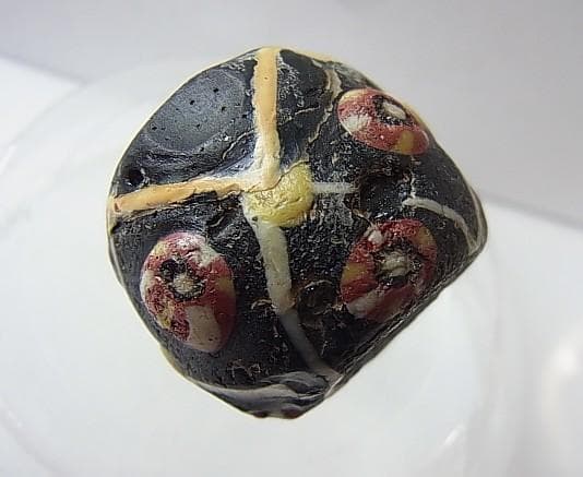 ★K0506★古代とんぼ玉 (A54)　北欧　バイキング　特大　ガラスビーズ