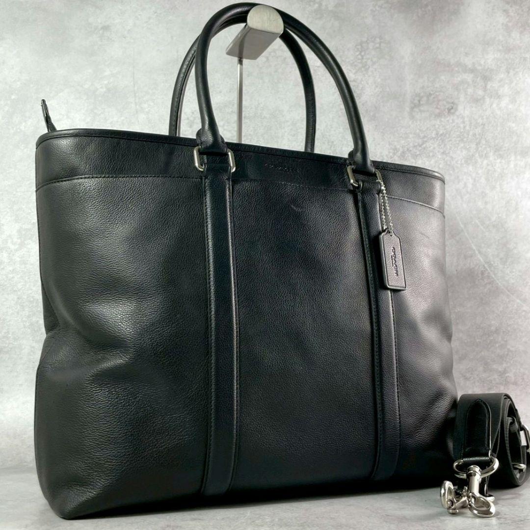 極美品 コーチ メトロポリタン 2way トートバッグ ビジネスバッグ 本革 黒