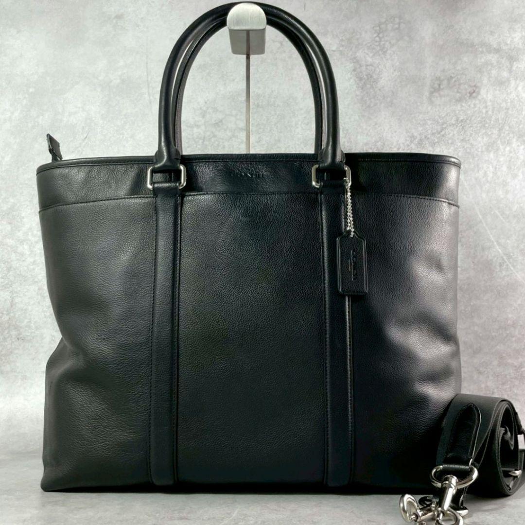 極美品 コーチ メトロポリタン 2way トートバッグ ビジネスバッグ 本革 黒