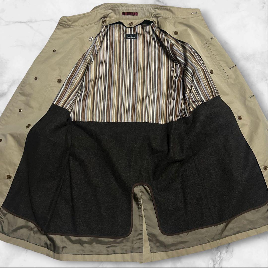 【美品】ポールスミス トレンチコート カシミヤ混 ライナー付 M ベージュ