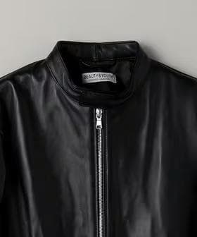 【新品未使用】羊革ブラック シングルライダースジャケット