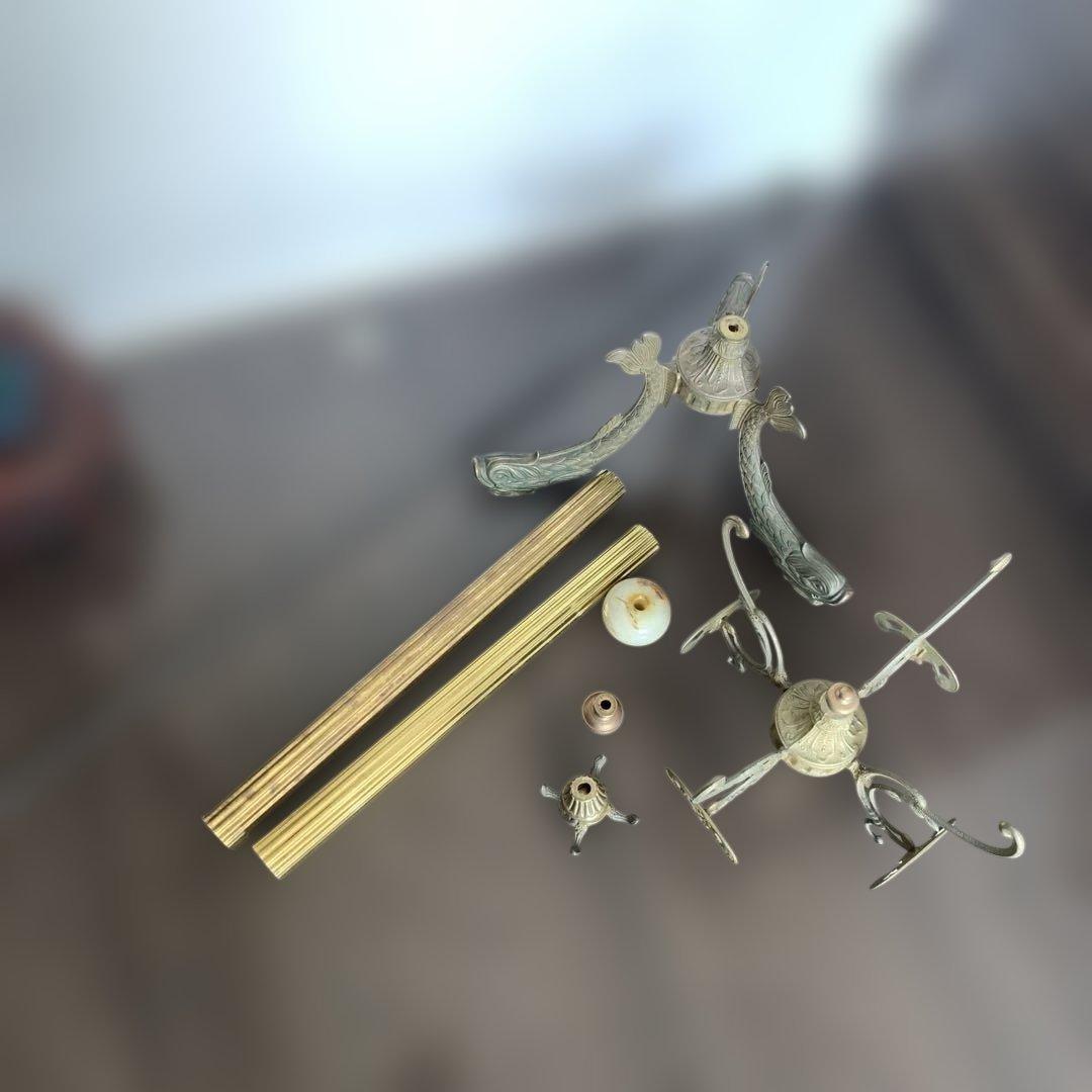 ①ポールハンガー　真鍮　イタリア　ビンテージ　コート掛け ①②セット品