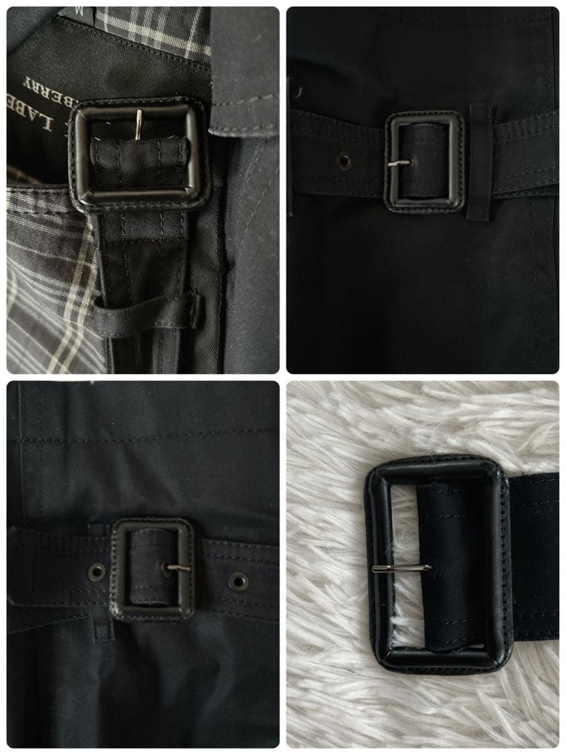 バーバリーブラックレーベル ダブルトレンチコート ライナー付 ベルト 2way