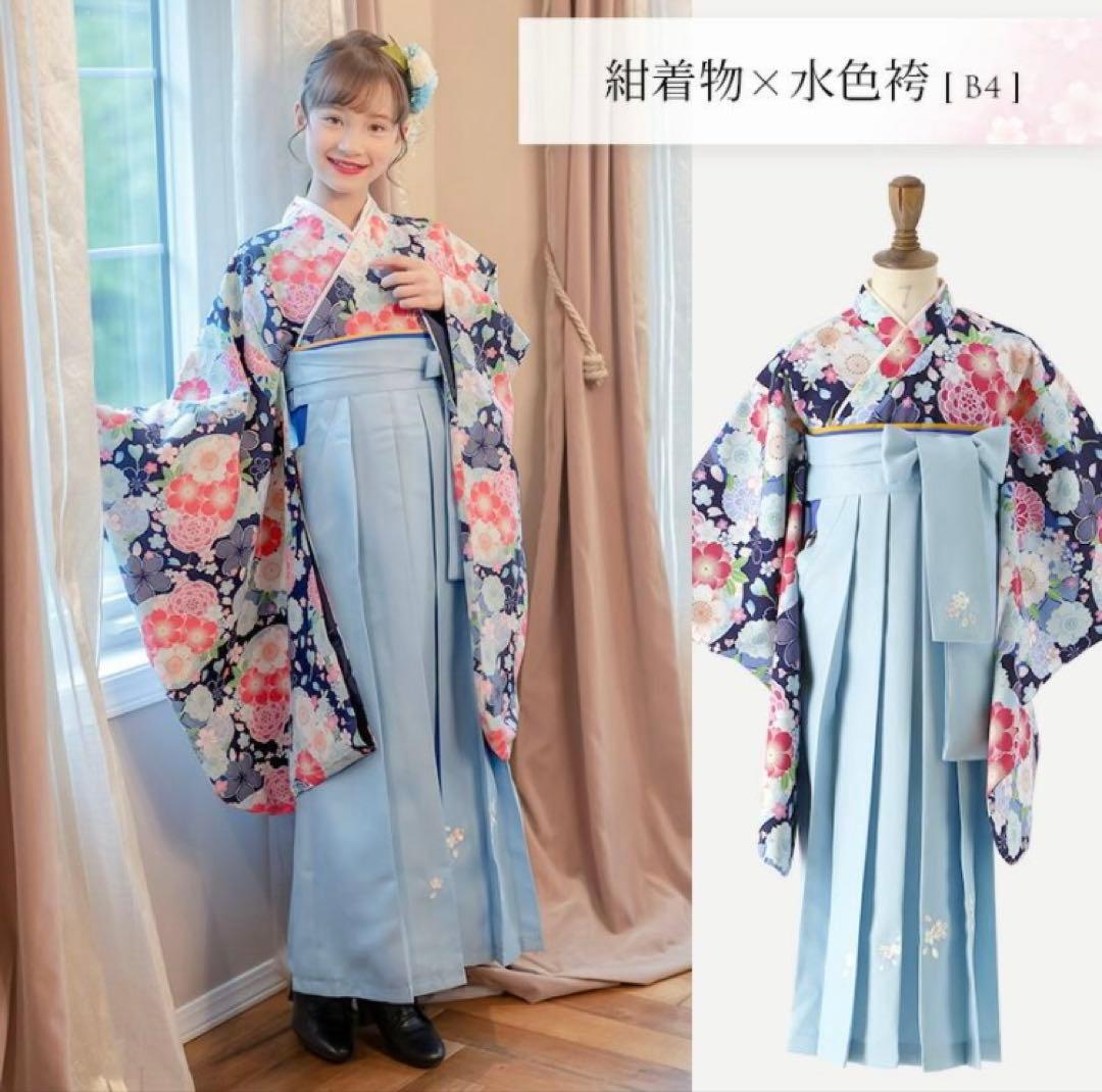 yuki　キャサリンコテージ　着付け簡単袴セット 120㎝・髪飾りリボン