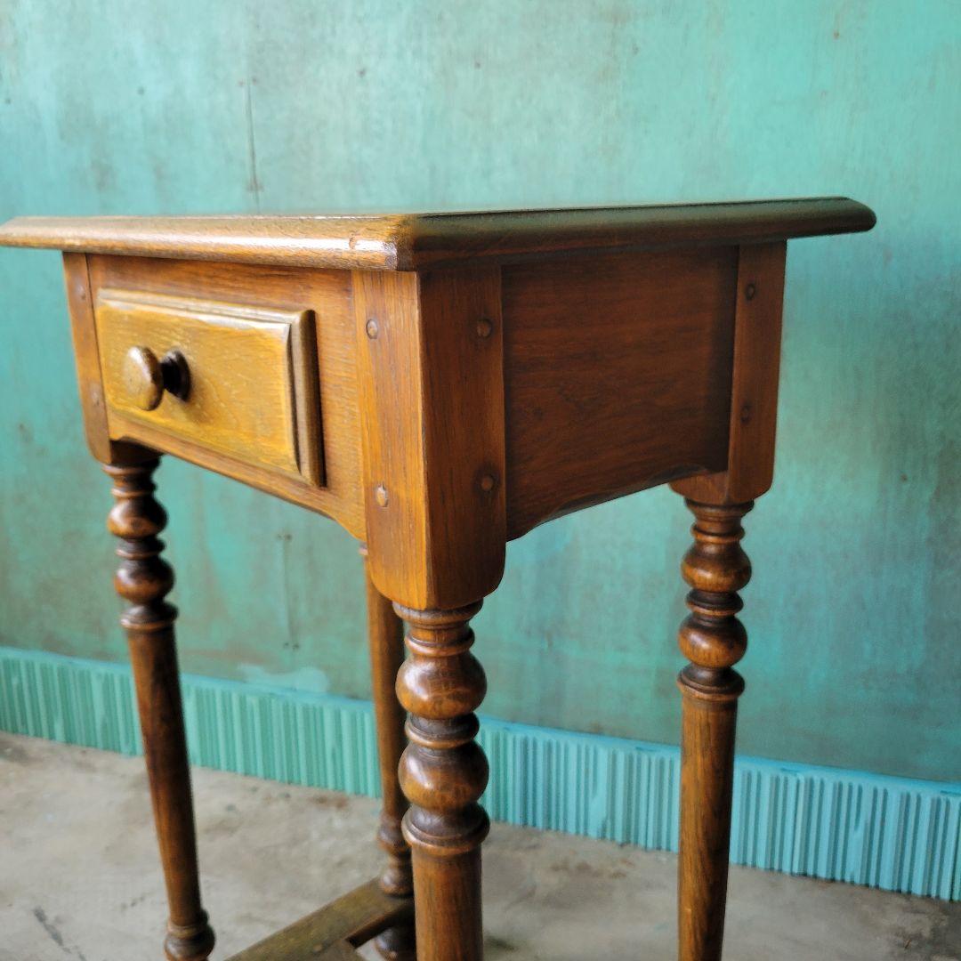 英国アンティークのコンソールテーブル 引き出し　イギリス　オーク材
