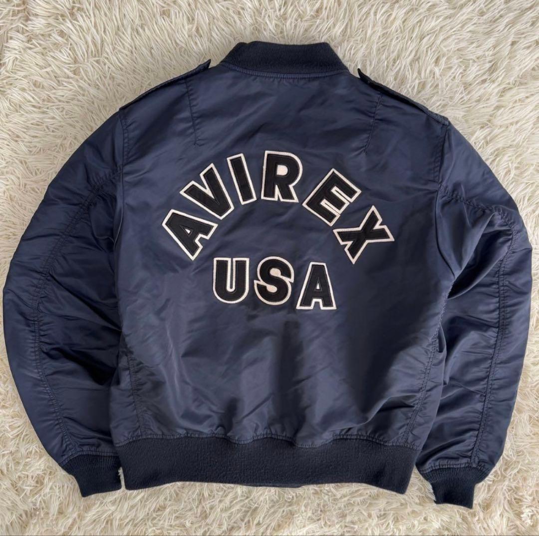 AVIREX USA ネイビー MA-1ジャケット