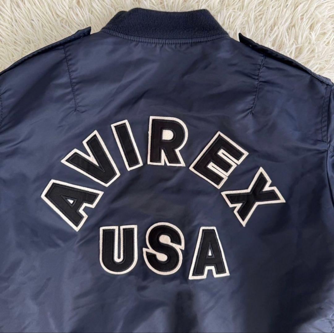 AVIREX USA ネイビー MA-1ジャケット