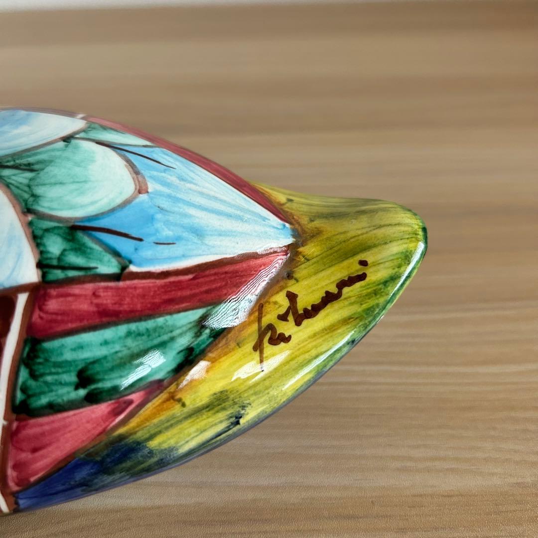 アンティーク　Gubbio グッビオ　イタリア製陶器　カモ　セット　置物