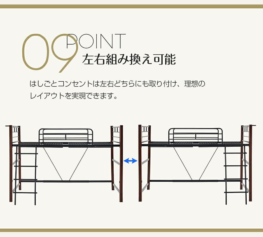 限定赤字価格！！ロフトベッド パイプベッド 耐荷重150kg NATURAL