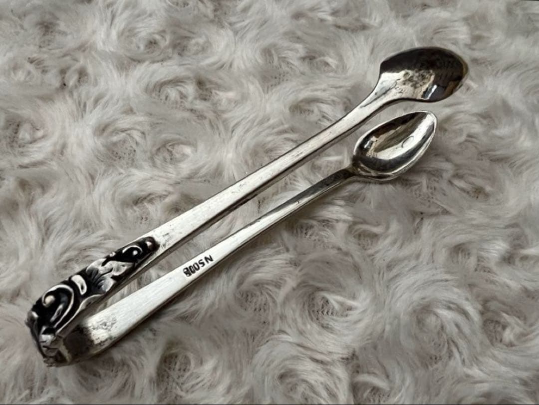 ドイツ　シュガートング〈１本〉　アンティーク　銀製800