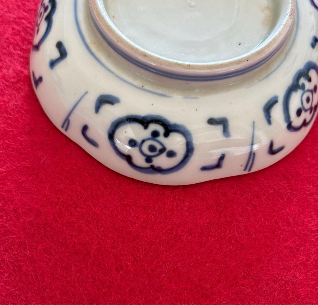 古伊万里　染付　花文　小皿　5枚組