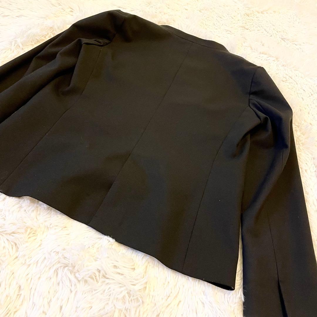 グリーンレーベルリラクシング カチリラ スーツ ノーカラーセットアップ ブラック