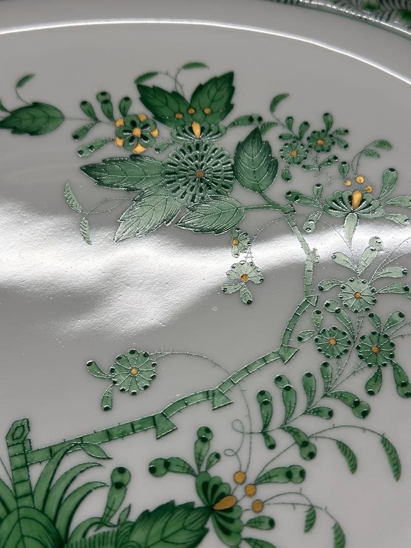 【美品】HEREND アポニーグリーン　オーバル　プレート　37cm