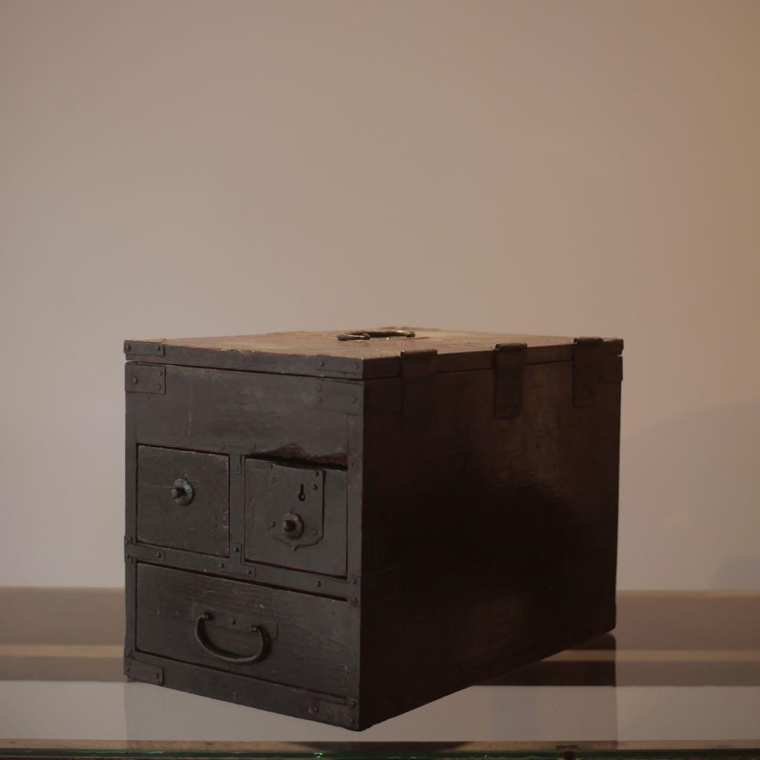 銭箱　硯箱　木箱　収納　小物入れ　民藝　古家具　古道具　アンティーク　昭和レトロ