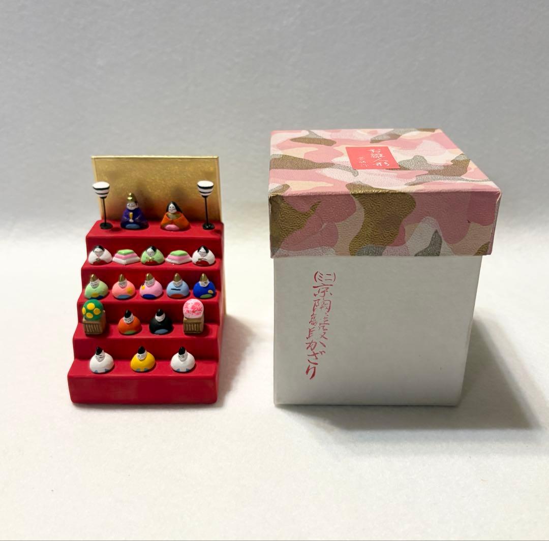 豪勝作 ミニ 京陶雛段かざり お雛人形 豪勝 ひな人形 卓上 ミニチュア
