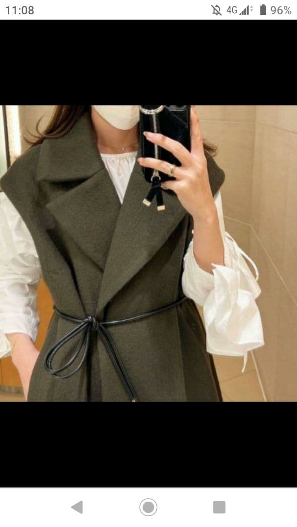 新品 Dolce.ニードルシャギージレ カーキ