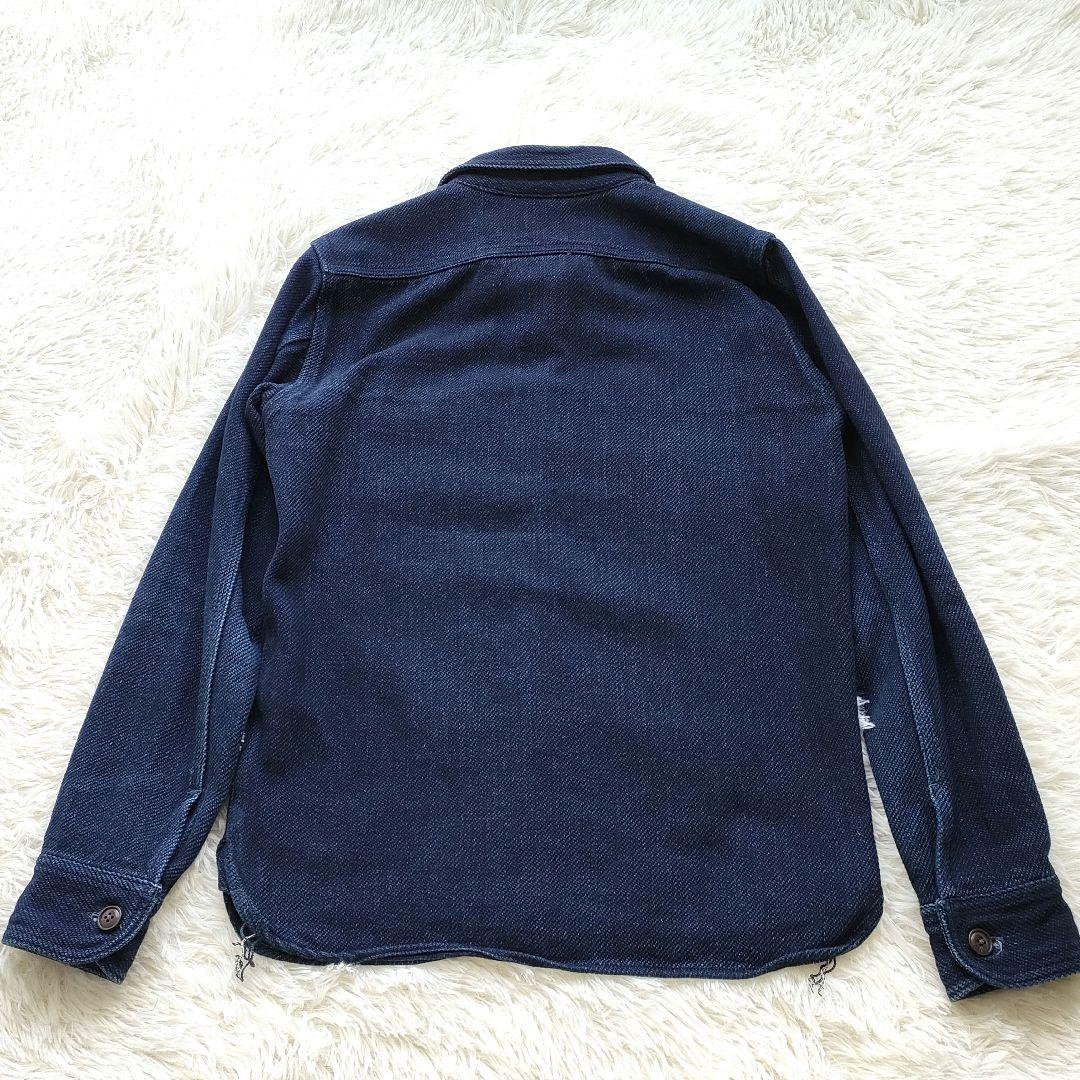 【日本製】桃太郎ジーンズ 刺し子 インディゴ フレンチ ワークジャケット M