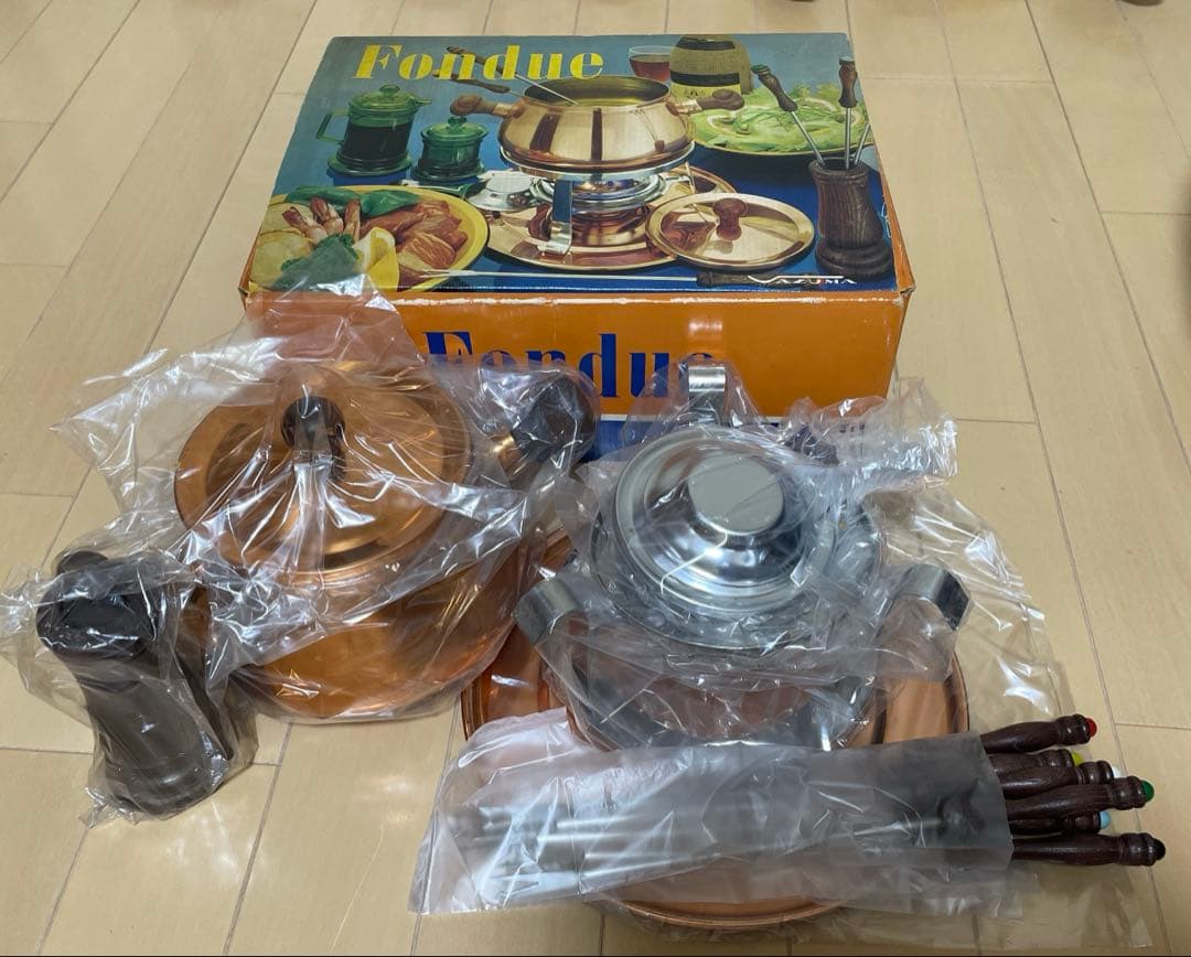 フォンデュセット 未使用 レトロデザイン